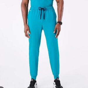NWT Figs Tansen Scrub Jogger Pants Men's Teal Professional Medical sz L.